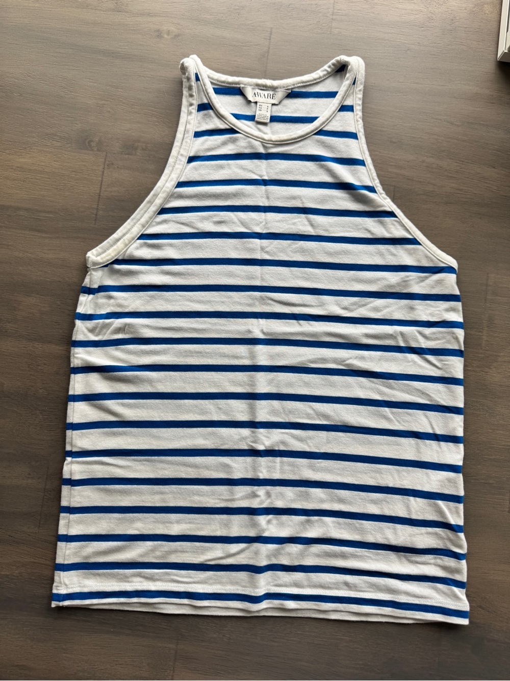 Vero Moda / AWARE blue and white striped tank top
